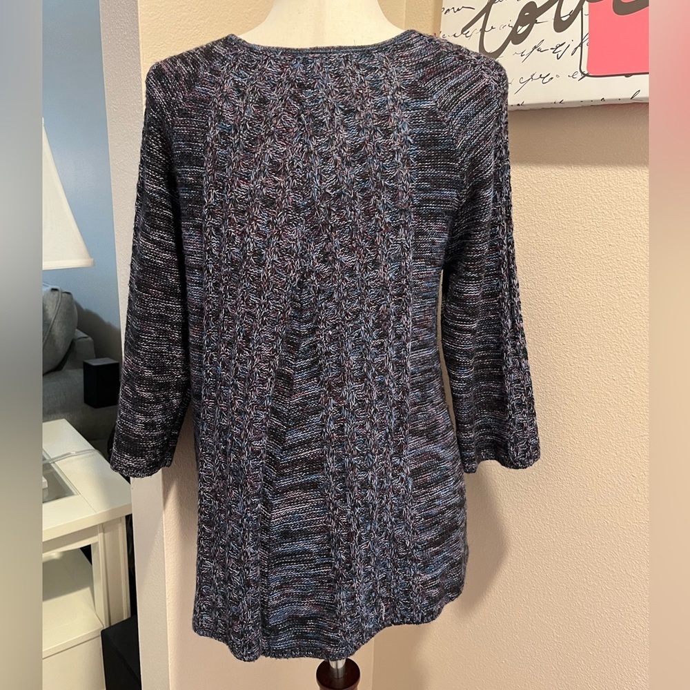 Studio Works 3/4 Sleeve V-Neck Sweater. - Picture 2 of 11